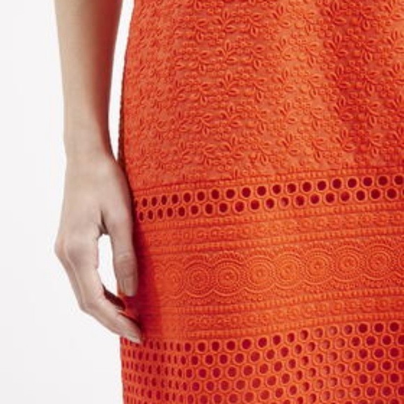 Topshop Orange Embroidered Dress - Picture 2 of 4